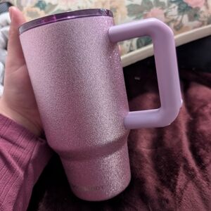 Mini Pink Glitter Tumbler with Handle